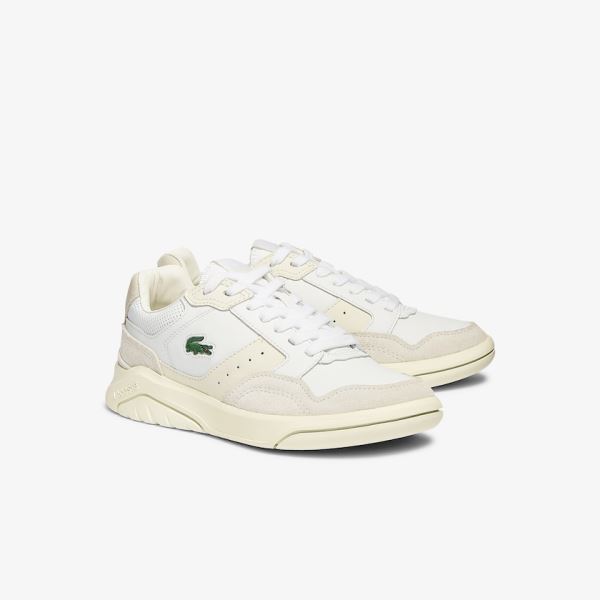 Lacoste Game Advance Luxe Leather and Suede Sneakers Dámské - Tenisky Bílé / Šedé | CZ-oIFhlB